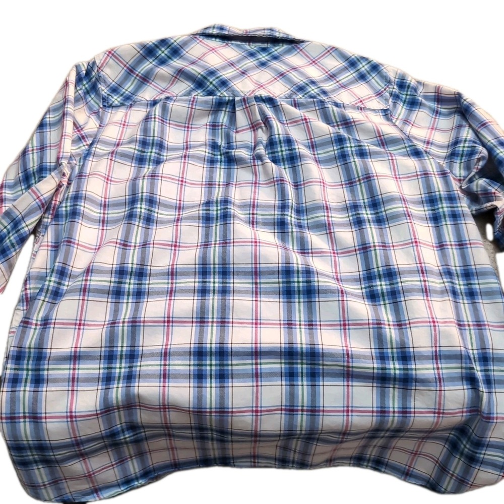 Talbots Women's Size 1X‎ Long Sleeve Plaid With Silver Thread Collared Button Up - Picture 3 of 4